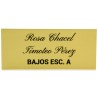 Placa Buzón Aluminio Oro Satinado